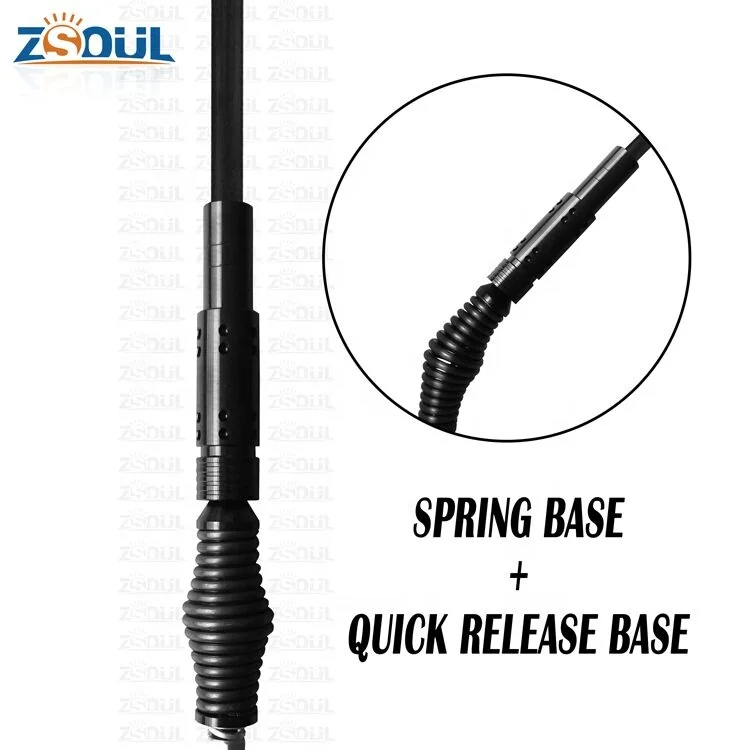 12v Safety Flag For Mine WIth Fiberglass Pole And Spring Quick Release Base Mining Flag Pole For ATV UTV Truck Safety Whip