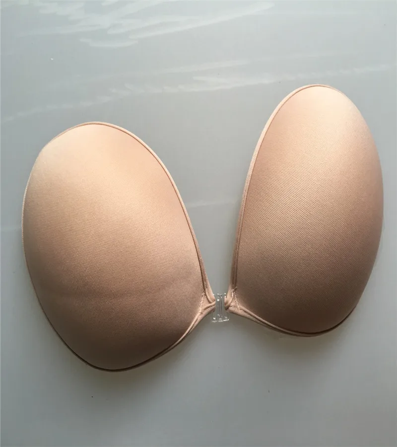 Hot sale fabric big A, B, C, D, E, F size adhesive strapless silicone invisible thin FREE bra CB001