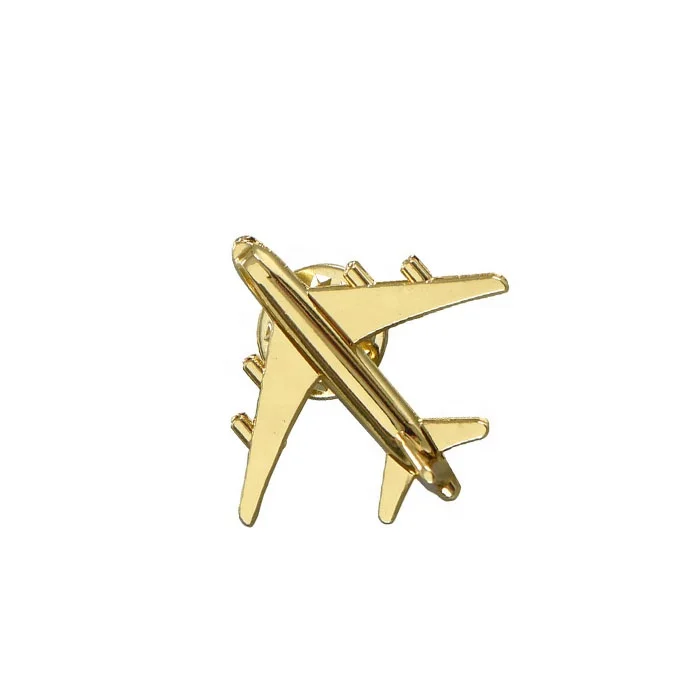 High Quality Lapel Pin Type And Garment Decorative Custom Gold Alloy Boeing Model Metal Airplane Badge