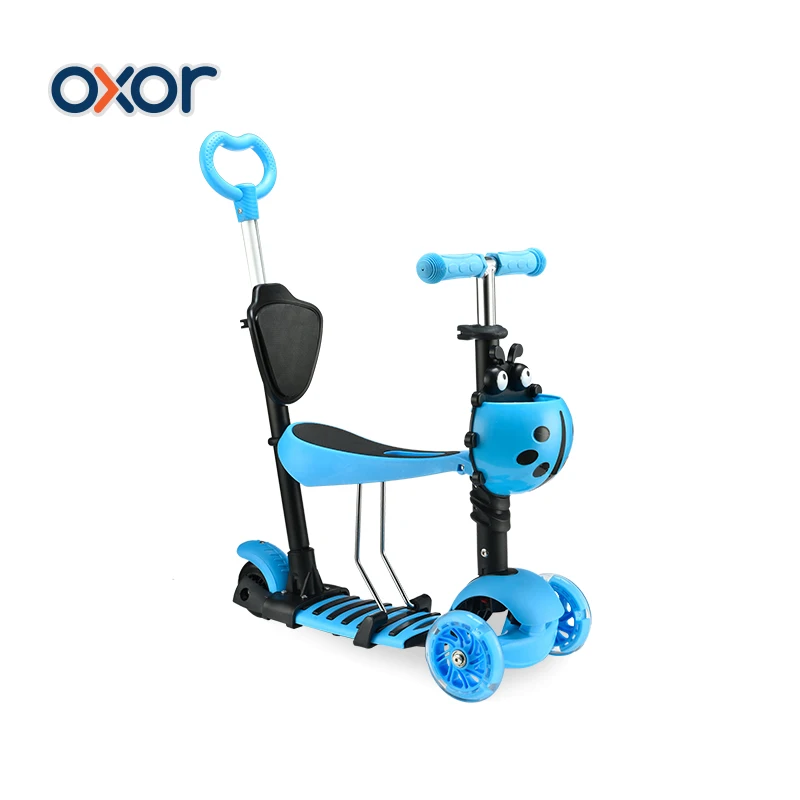 Most Favorite Multi-function 5 in 1 Baby Kids Foot Scooter Smart Kick Scooter with Basket and Seat