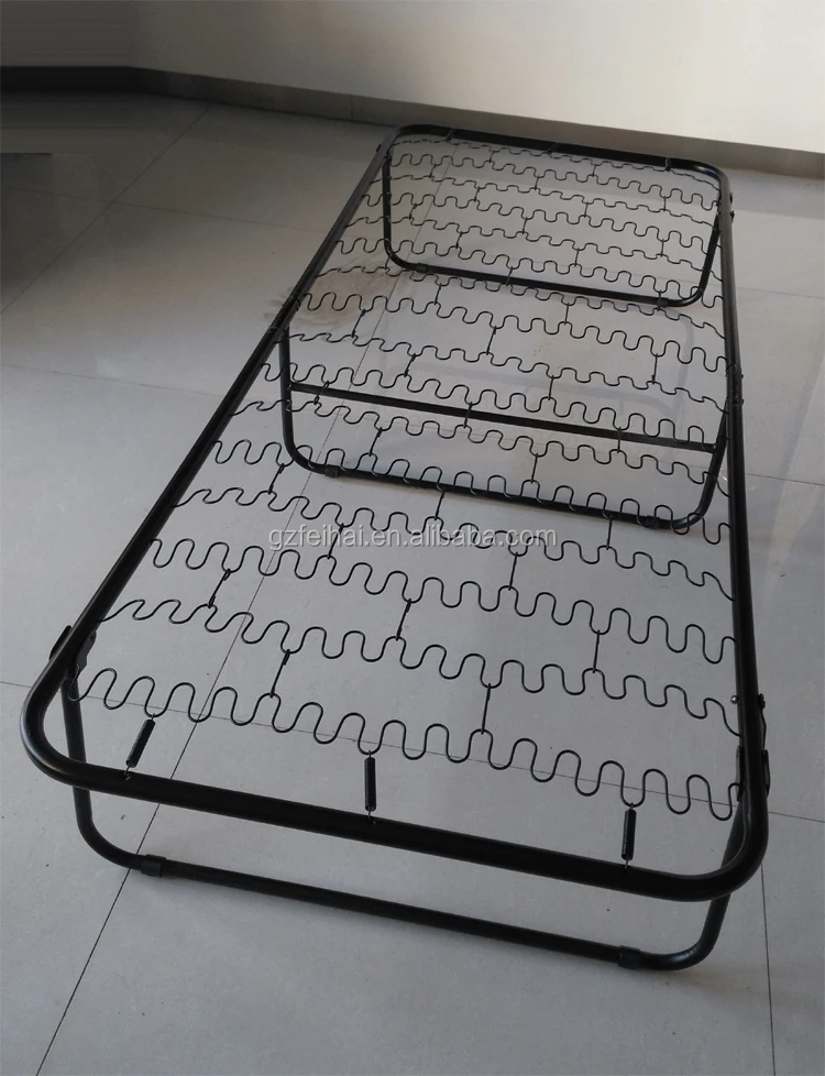 Spring mesh back board folding bed  with sponge mattress