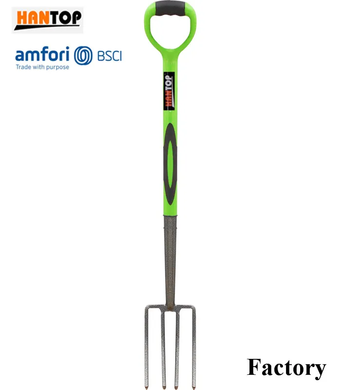 11906 Steel fork with ERGO steel tube pvc coated + TPR grip