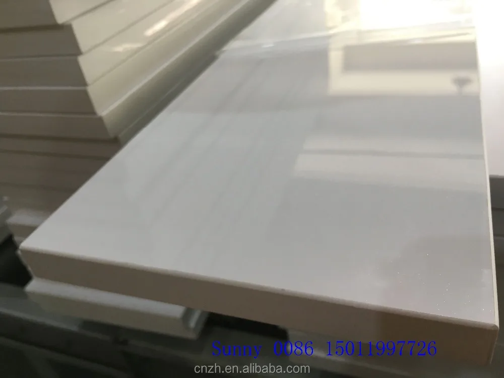White Laminate Customized Glossy Acrylic Kitchen Cabinet