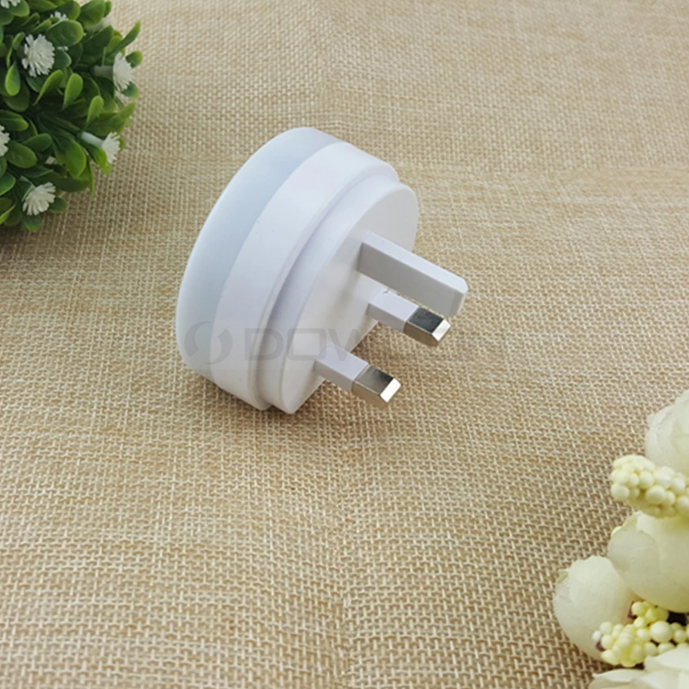 110V-240V Dual USB Night Light Automatic Dusk to Dawn Sensor Charger Lamp