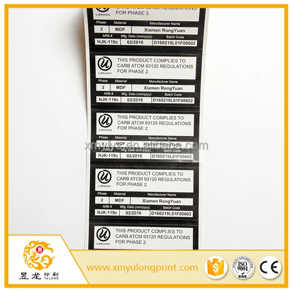 waterproof heat resistance eco-friendly PE vinyl full color printing cable label sticker
