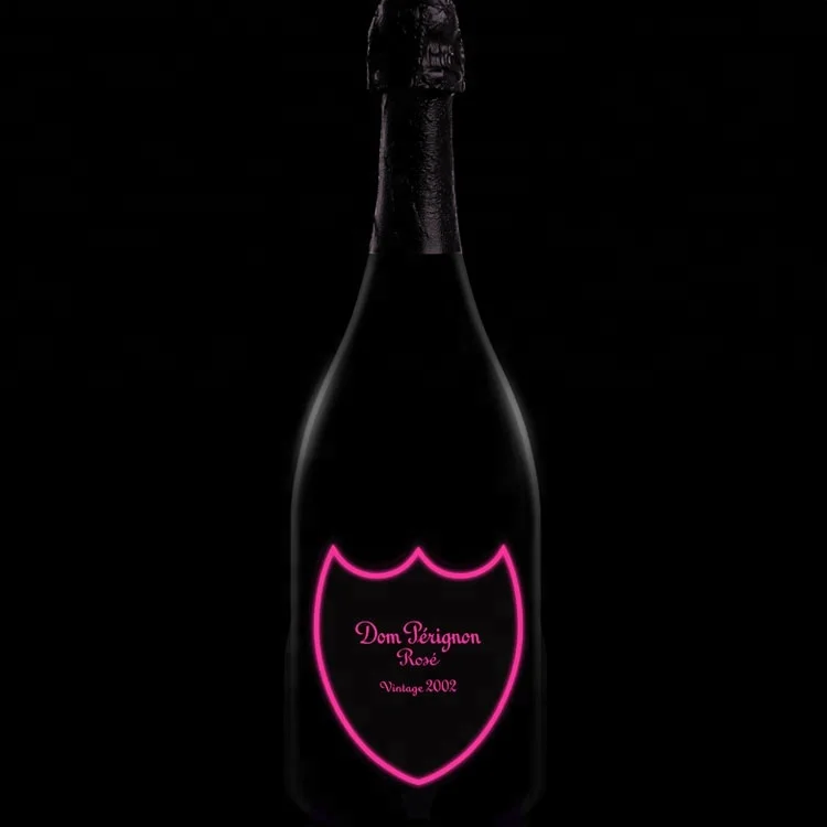 Custom Luminous Label for Champagne Wine Bottles With Battery Led Waterproof EL Wine Label