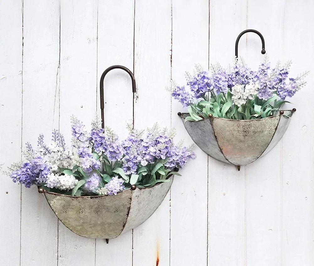
Metal Umbrella Hanging Wall Planter Flower Holder 