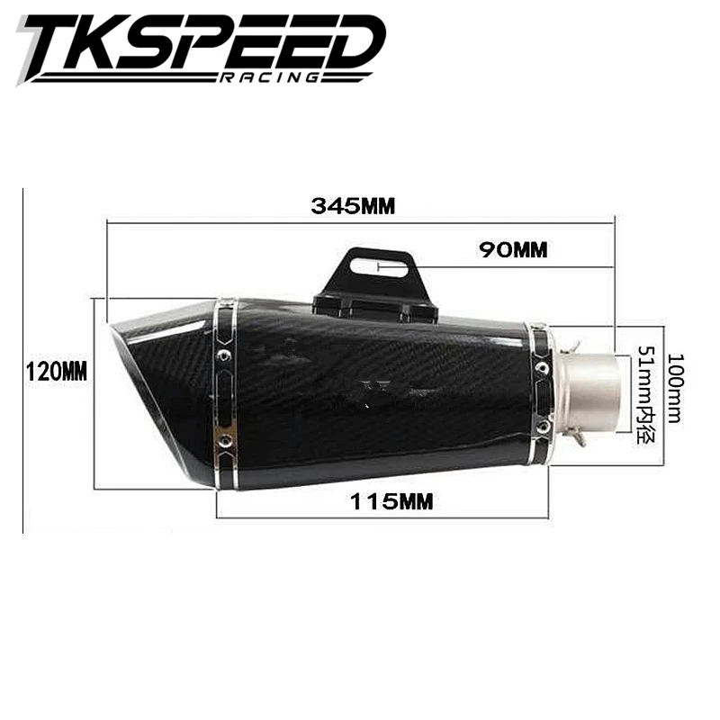 
Universal Motorcycle Rear Carbon Fiber motorcycle Exhaust muffler Fit for Suzuki Gsxr600 750 1000 with sticker 