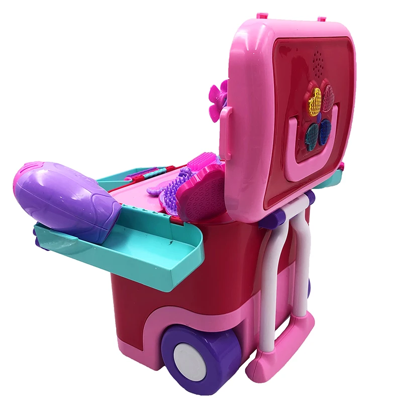 Fashion girls beautiful dresser pretend toys make-up set portable suitcase toy