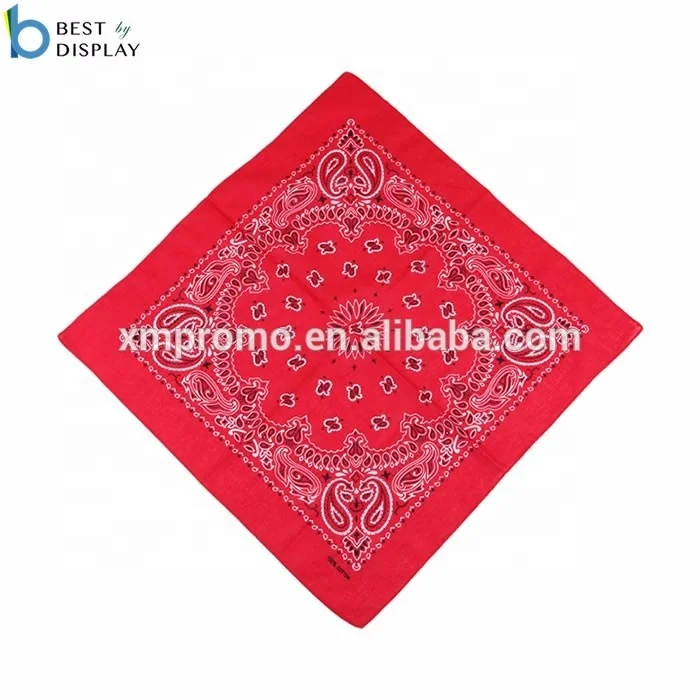 Fashion design screen printing multifunctional square custom cheap 100% cotton bandana
