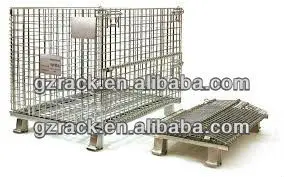 wholesale wire baskets/Folding industrial stack-able secure metal cage storage with Chinese supplier