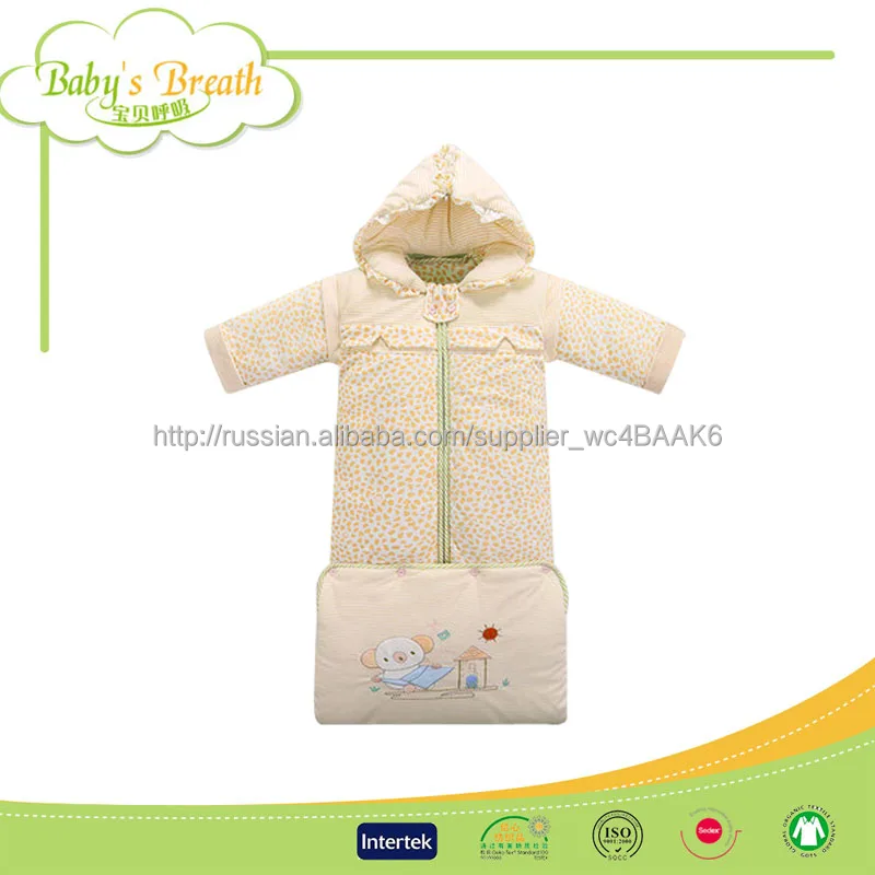 BSB069 хорошие дышащие эко-органический хлопок водонепроницаемый образец вязания ребенка спальный мешок