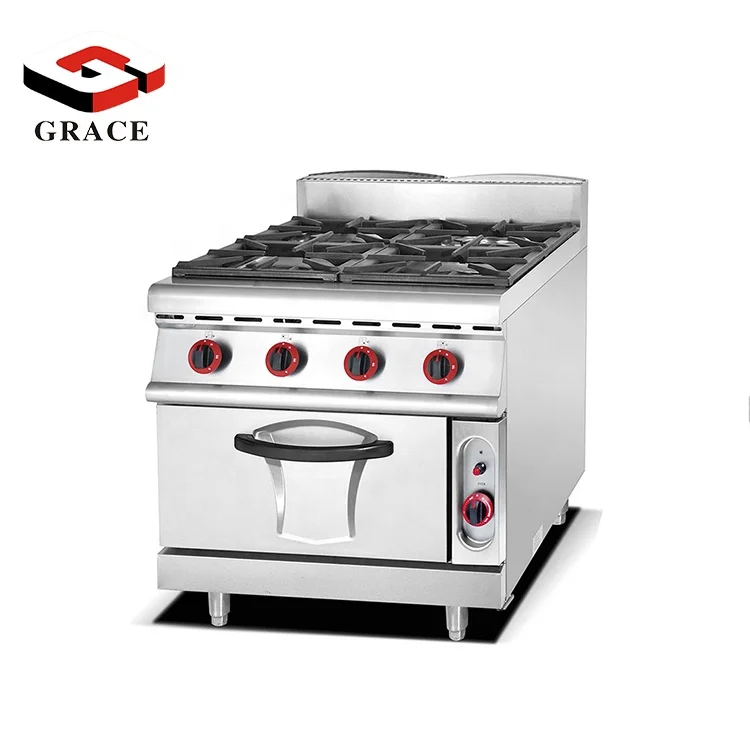 Free Standing Heavy Duty Kitchen Gas Range 4 Burner Gas Cooking Range with Oven