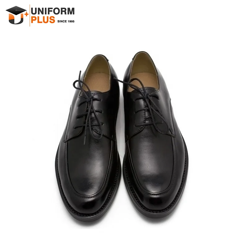 Security officer Cabin crew Hotel Restaurant man genuine leather uniform shoes