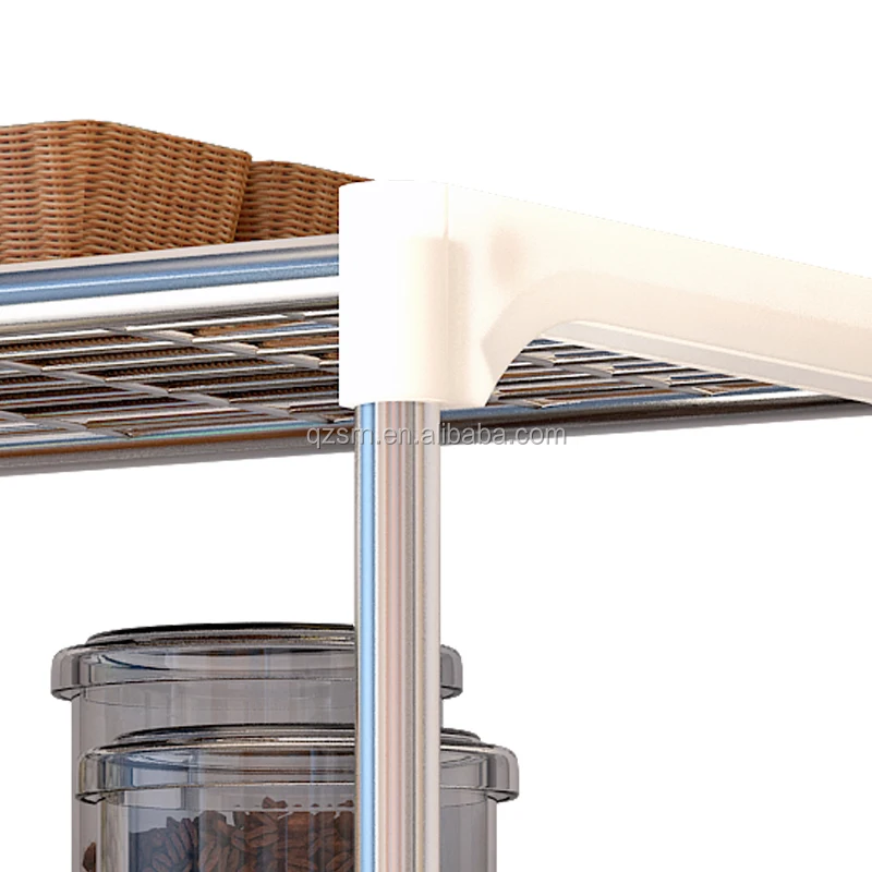 storage shelf wire metal basket shelving rack kitchen utensils microwave oven stand wire closet shelving system