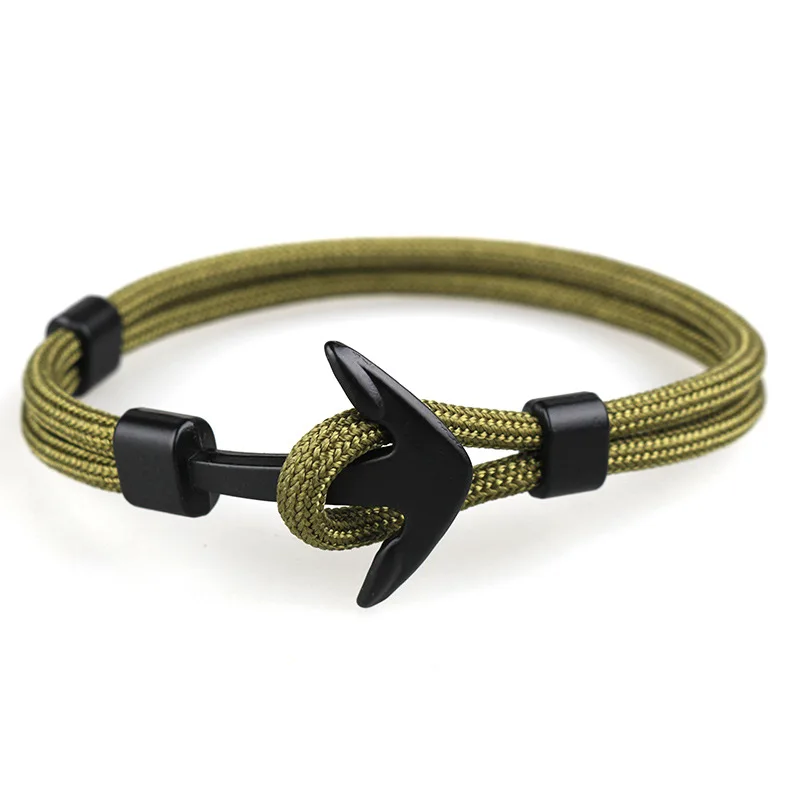 2019 Fashion Anchor Men Viking Charm Paracord Nylon Rope Anchor Bracelet