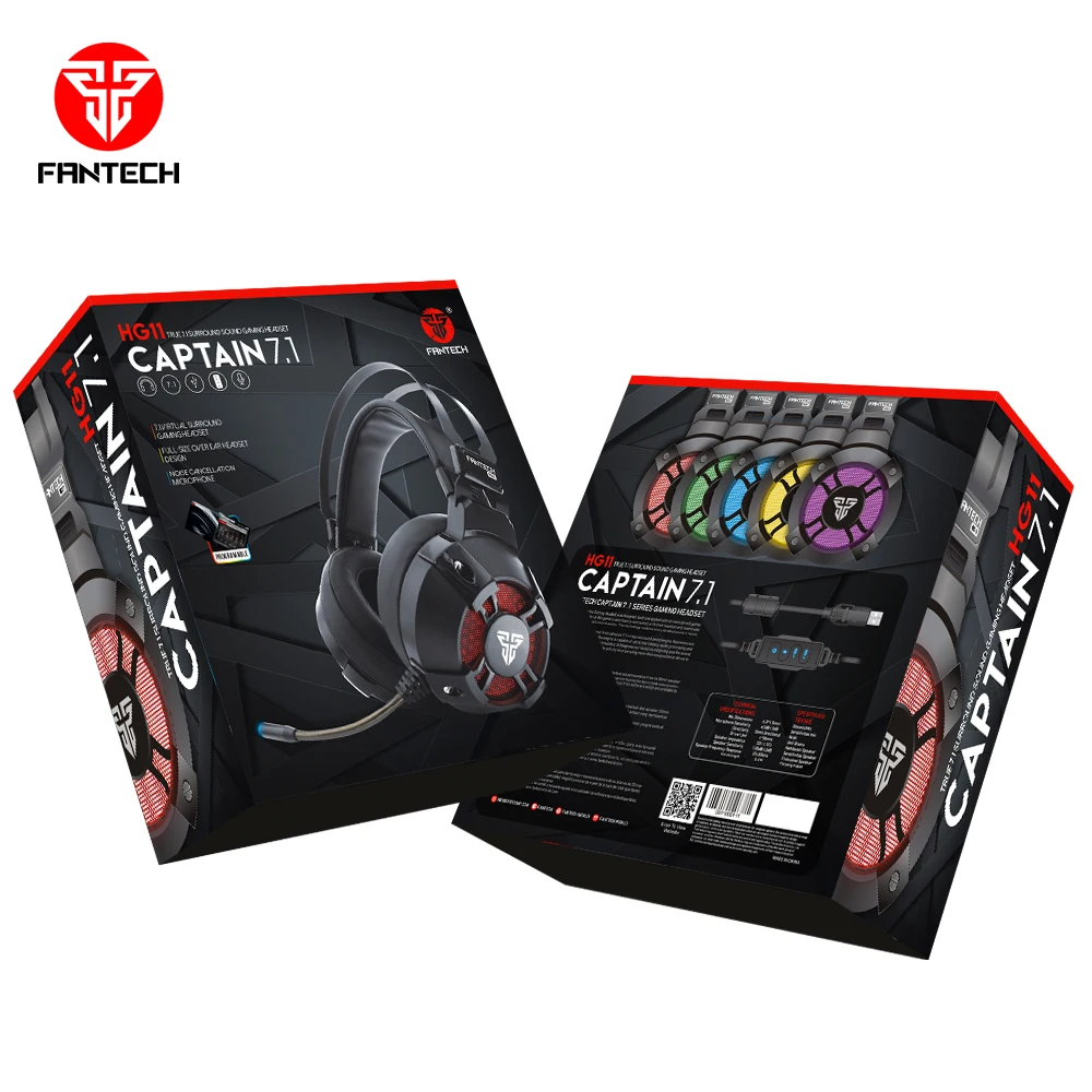 Fantech HG11 Noise Cancelling 7.1 Gaming Headset 3D Vibration sound Earphone with LED Over Ear Handsfree Amazon PS4