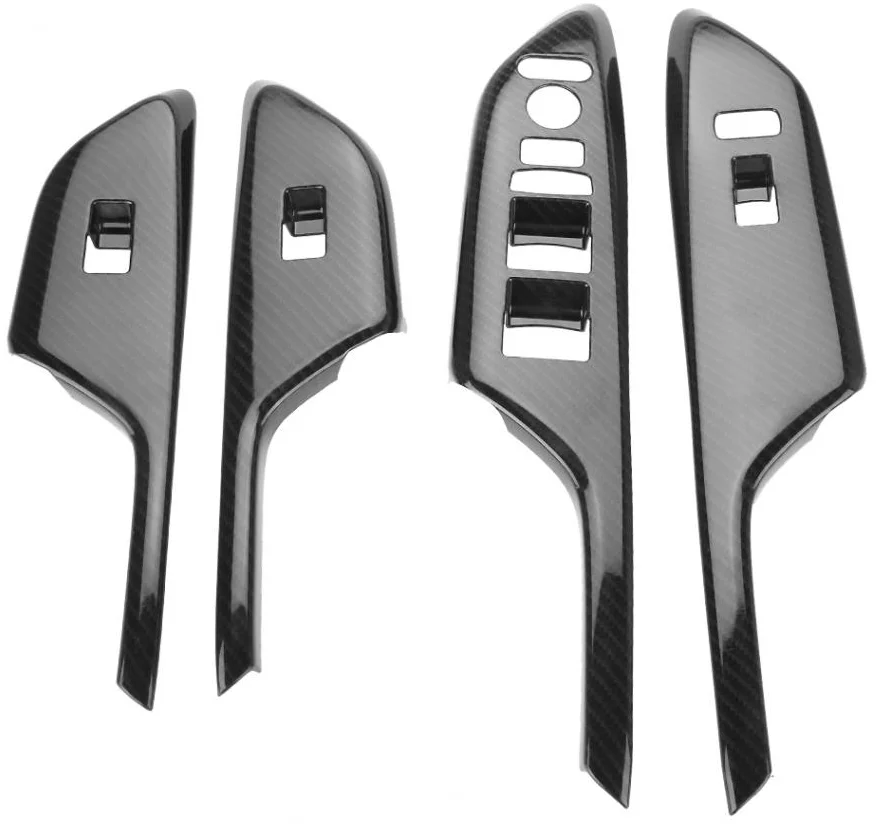 Carbon Fiber 4Pcs Door Handle Armrest Trim For Honda Civic 2016 2017 cover sticker Interior Moldings Accessories