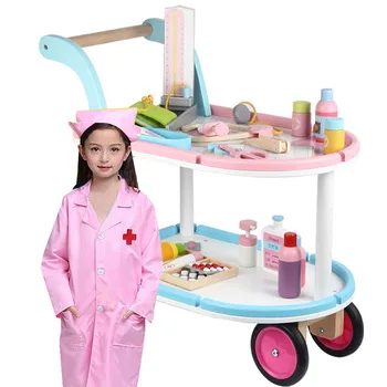 Wholesale Pretend Hospital Doctors Nurse Simulation Toy Wooden Medical Kit Role Play Set Toy