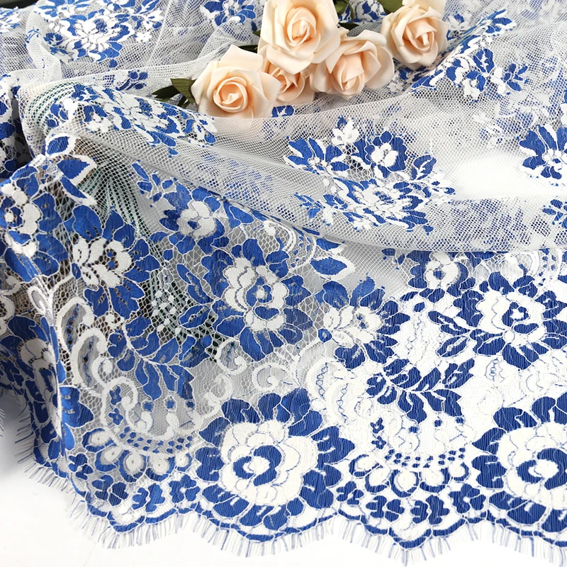 Hot sale quality beautiful breathable flower embroidery eyelash mesh fabric for clothing