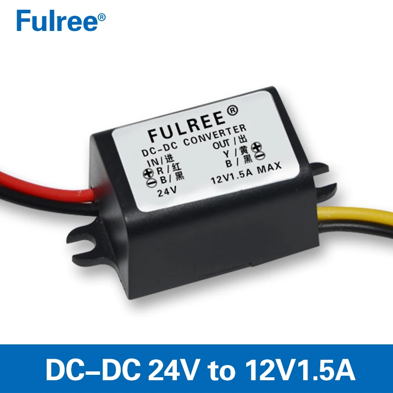 Преобразователь постоянного тока с 24 В на 12 В 1,5 А 2 А 3 А 5 А, модуль понижающего регулятора напряжения с 24 В на 12 В, понижающий трансформатор