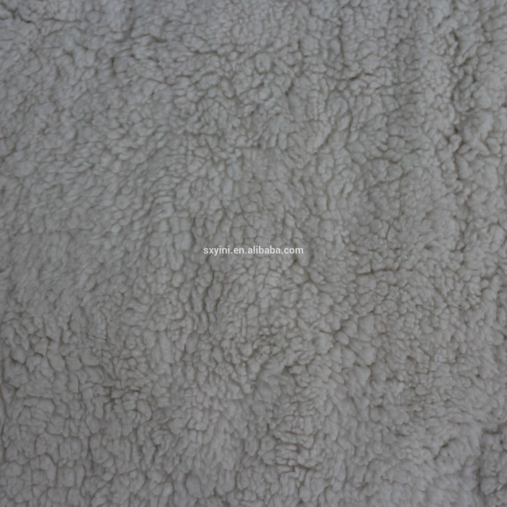 100%polyester sherpa 230gsm white knitted fabric for denim jacket lining