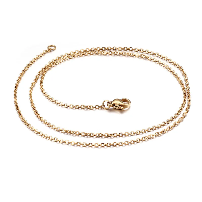 Hot sell 316L Stainless steel curb chain fashion necklace 18k gold chain manufacture