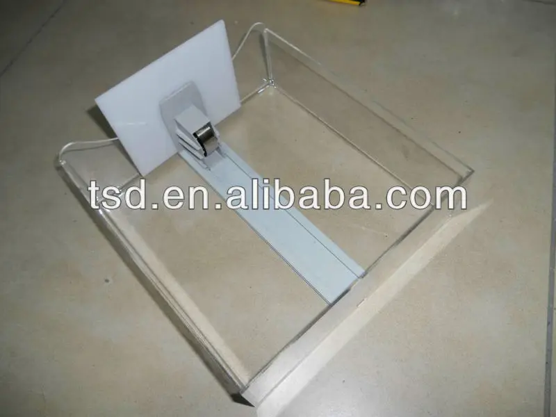 Auto feed adjustable plastic supermarket retail store bottle canned drink spring loaded shelf pusher tray