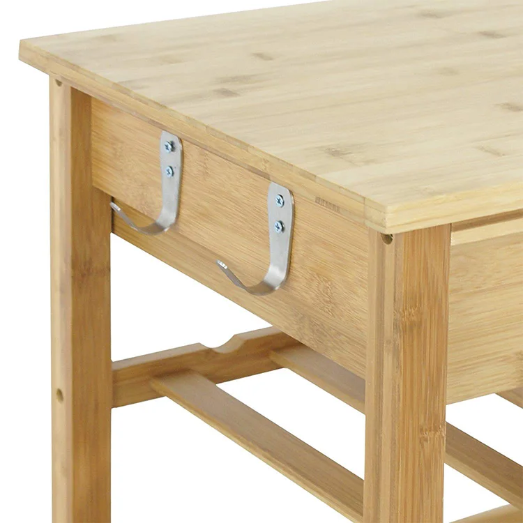 Kitchen Serving Trolley Cart With Drawers And Shelves Bamboo Kitchen Serving Trolley