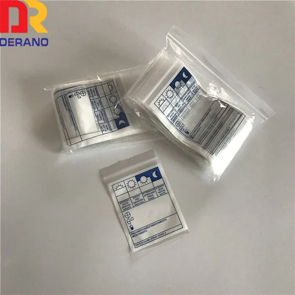 Medical grade resealable PE medicine envelope/plastic pills/drugs zip lock bag
