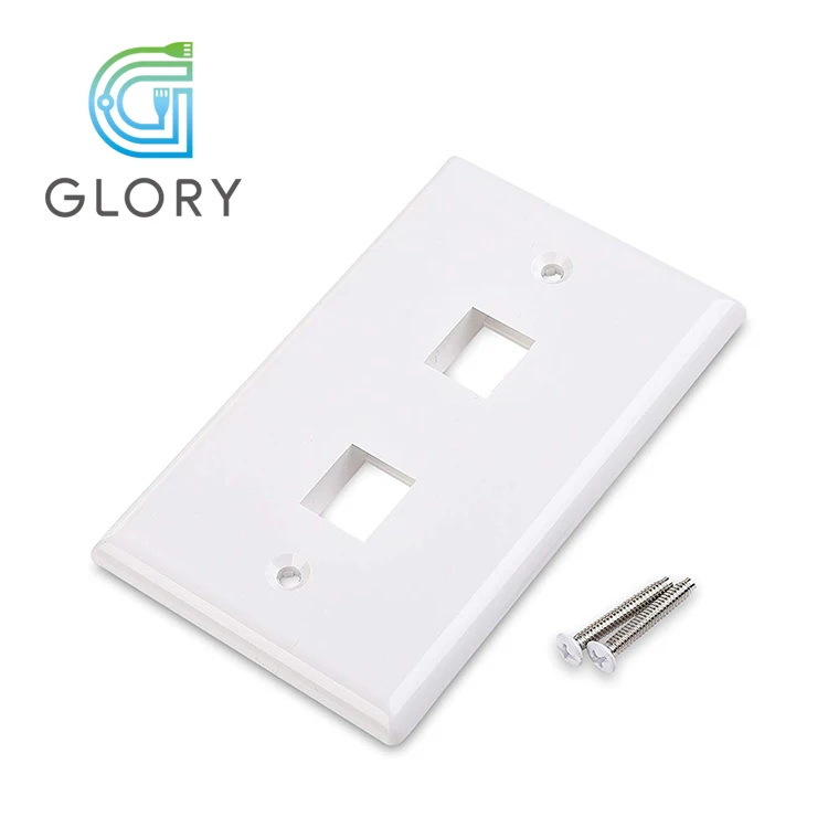Настенная пластина Glory 120 с 2 портами Keystone Jack RJ45