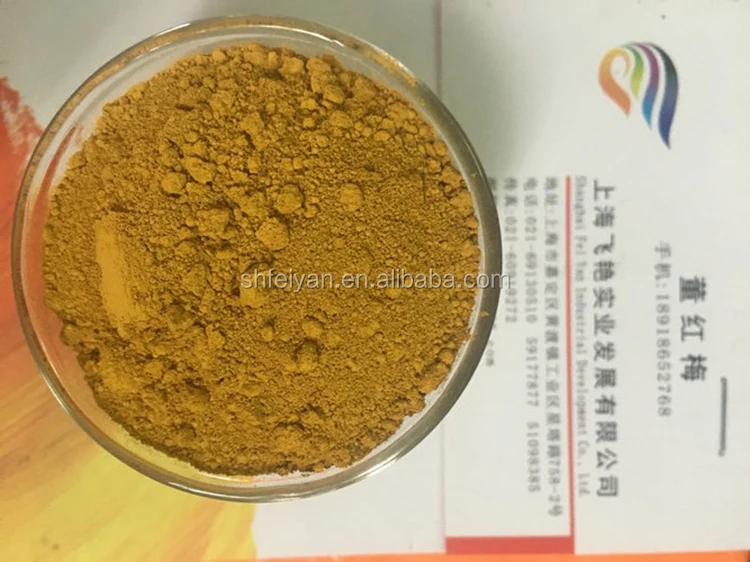 Iron oxide yellow pigments for making paint brick tile