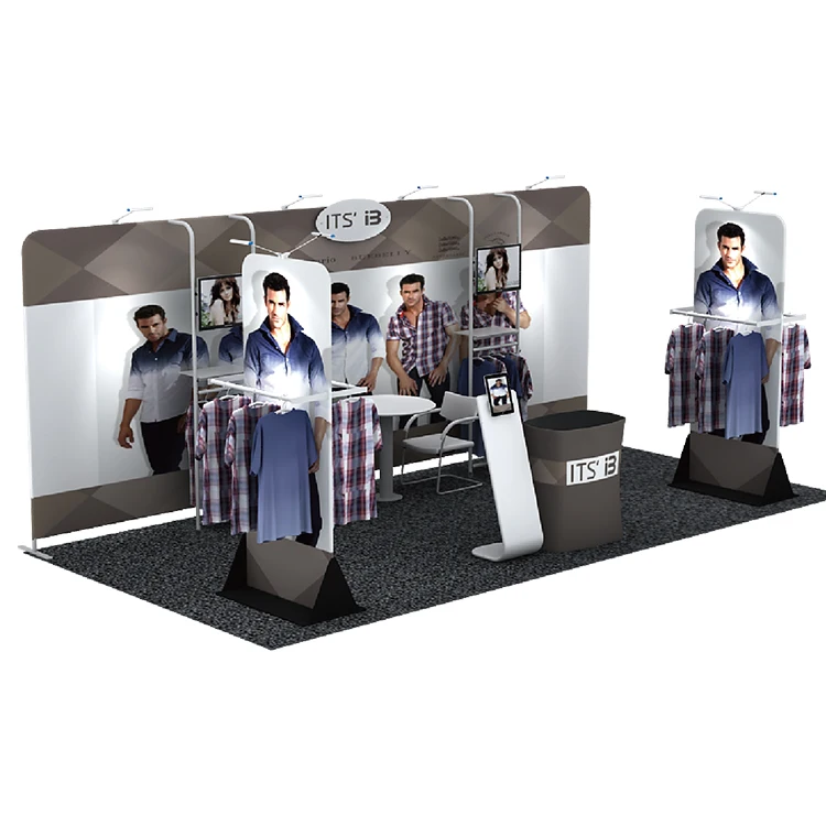 Portable custom printing tension fabric 10 x 20 exhibition trade show booth ideas