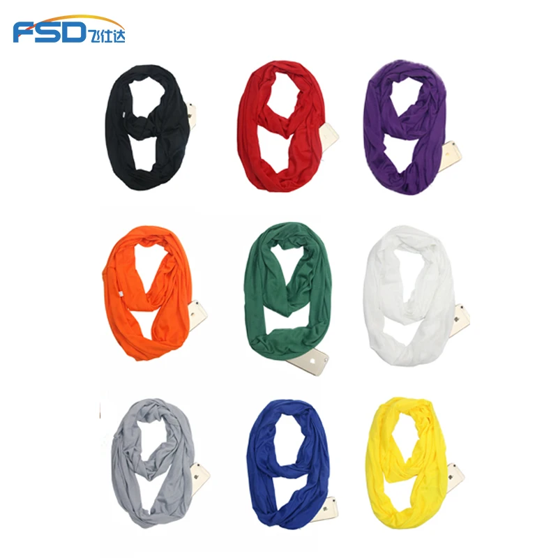 
How sale lady travel Scarf with Hidden Zipper Pocket secret jersey infinityscarf 