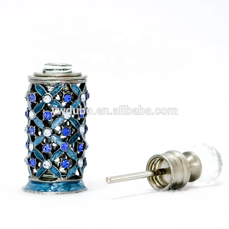 8ml Antiqued Metal Outer Perfume Bottle Copper Cap Stainless Bar Tube Glass Essential Oil Refillable Attar Bottles#51212/51322