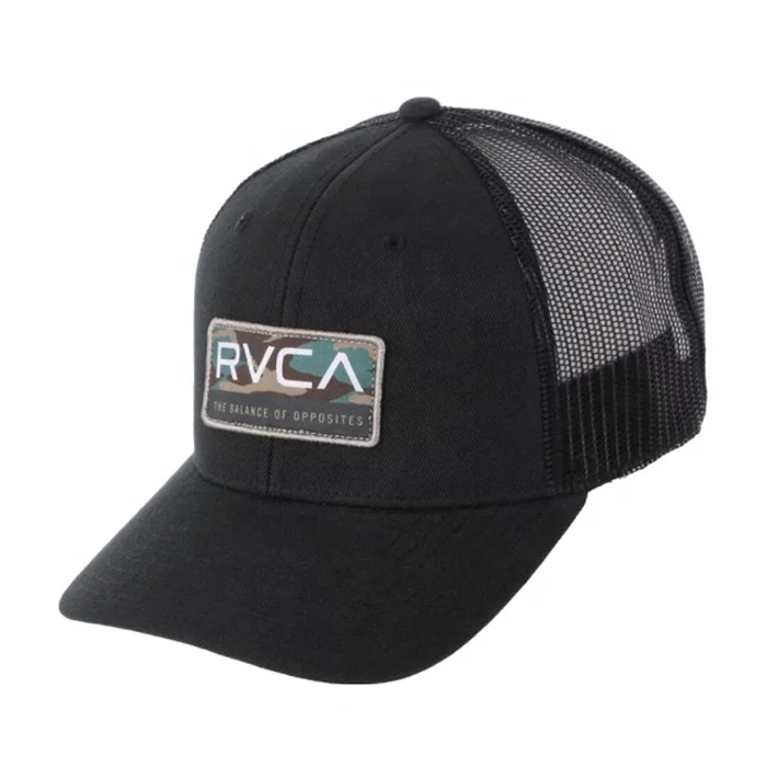 Custom embroidery logo design high quality RVCA patch mesh trucker cap