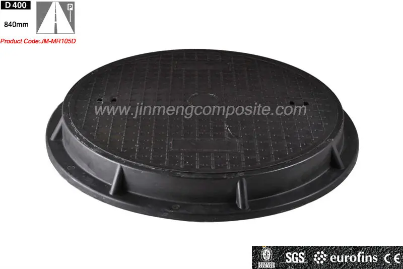 EN124 900mm polymer manhole cover/gas station manhole cover/fiberglass reinforced plastic manhole cover(JM-MR105D)