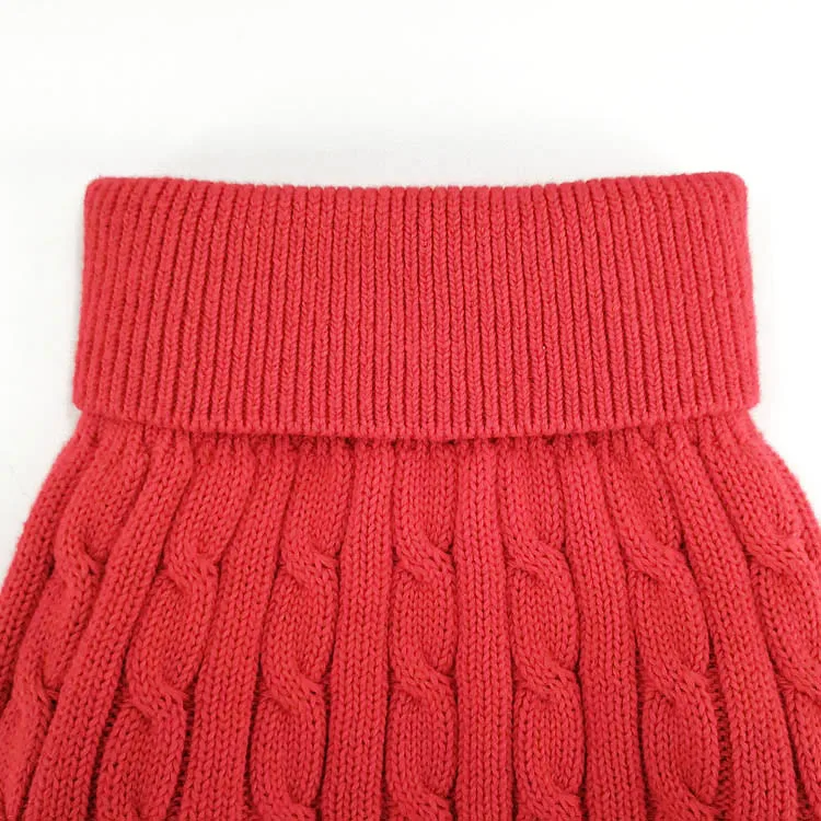 Customized Autumn Pet Jumper Clothing Plain Winter High Collar Cat Dog Clothes Soft Puppy Dog Knit Sweater