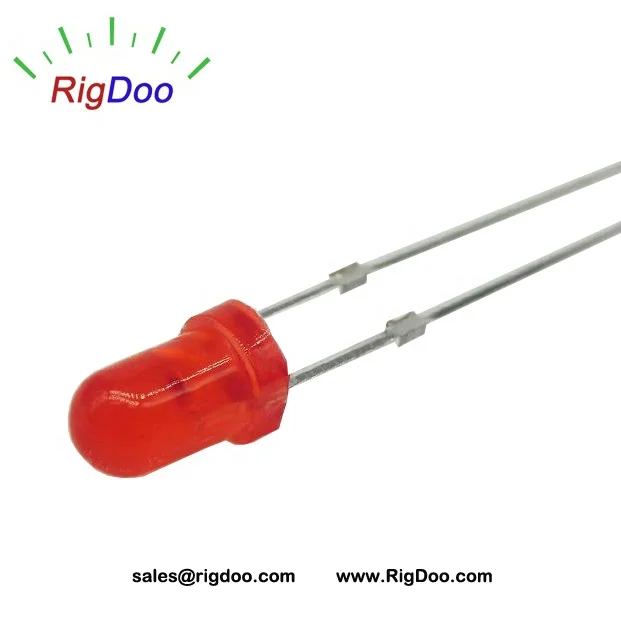 Factory Supply DIP Red Diffused F3 3mm Round Through Hole LED with Limiter at Terminals Light Emitting Diode RoHS Reach Proved