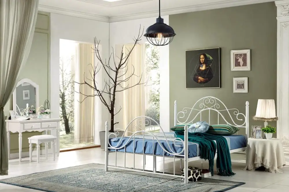 
foshan cheap double metal bed 