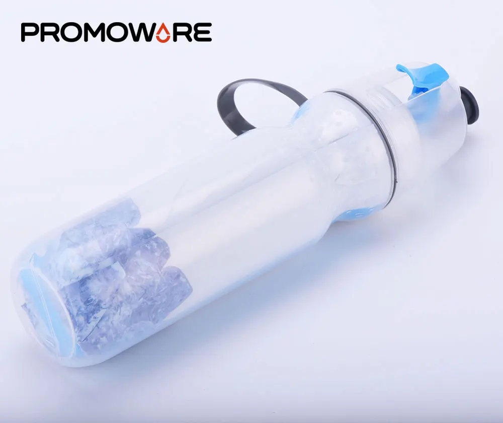 Wholesale Sippe Soft PE Plastic Mist Spray Bottle Wide Mouth Plastic Sports Squeeze Water Bottle with Mist Sprayer  Pop Up Lid