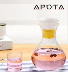 1000ML Elegant Multi-funtion Glass Jug Juicer Kettle Glass With Ceramic Lid