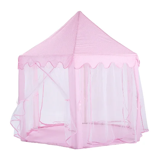 Pink Children Princess Castle Tent Kids Playing House Baby Tent