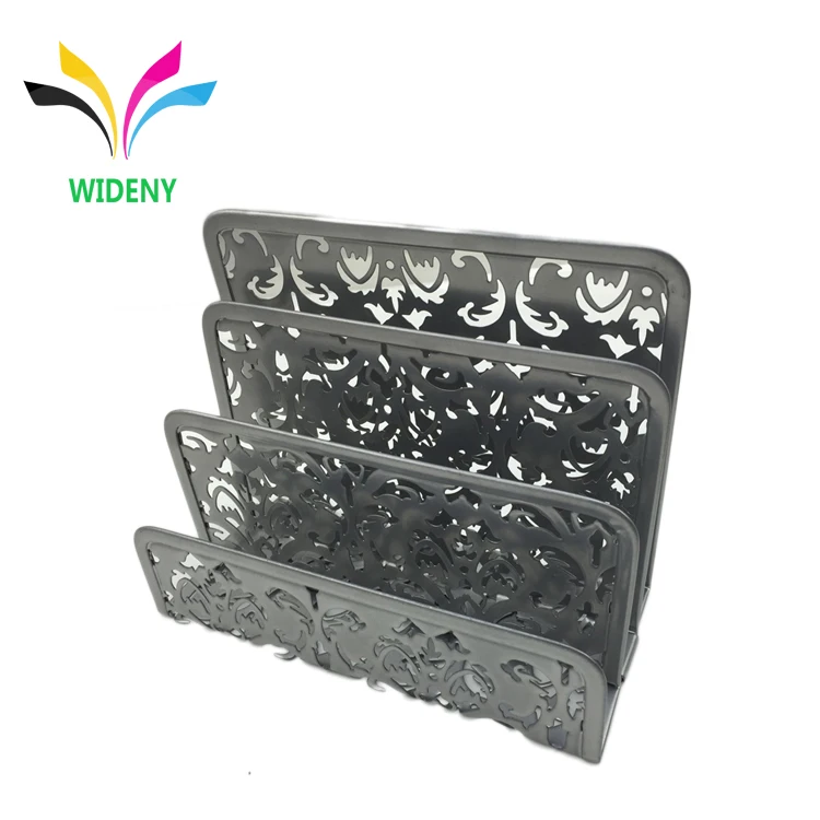 WIDENY полый цветочный узор металлический Настольный 3 вертикальный почтовый держатель сортировщика