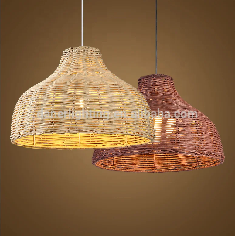 Handmade Natural Rattan Woven Modern Decorative chandelier Pendant Hanging Lamp light fittings for restaurant