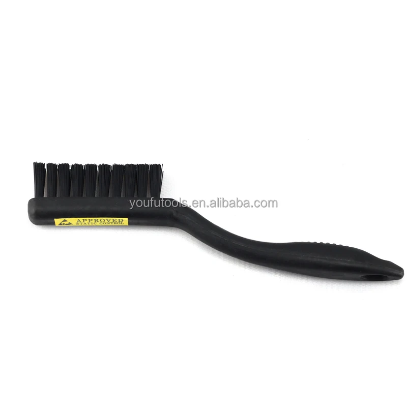 Black Plastic Nonslip Handle 2 Rows Bristle Anti Static ESD Brush