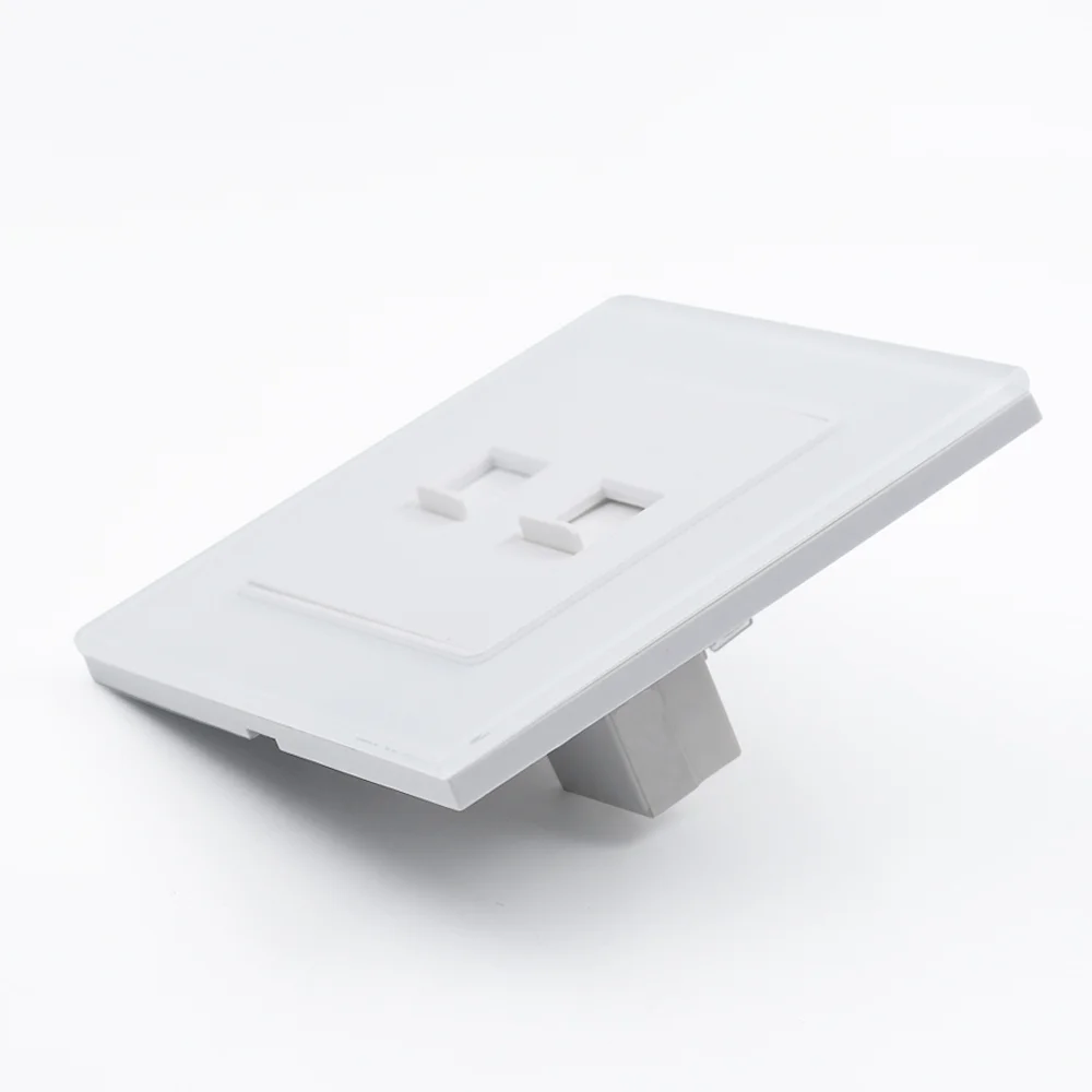 Smartdust White Tempered Glass Double RJ11 Telephone RJ45 Outlet Computer Socket