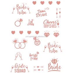Bride And Bride Tribe Gold Temporary BIig Tattoos