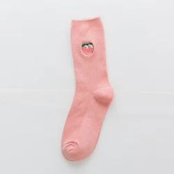 2021 новые хлопковые милые женские длинные Красочные забавные Разноцветные носки с 3D вышивкой и принтом фруктов для женщин и девочек