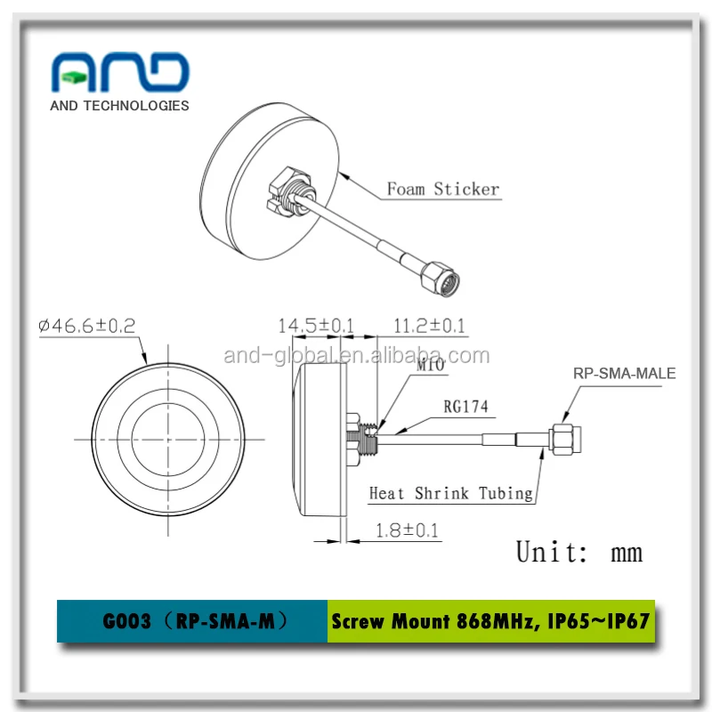 ism antenna FM band 868Mhz antenna 868 MHz Antenna with 2 dB Gain TX/RX,868m Aerial long range transceiver antenna